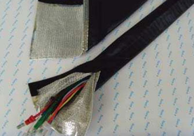 電磁波シールドジッパーチューブ(結束保護チューブ)-Al/PVC+ワイヤーメッシュ